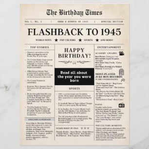 Geboren 1945 Mock Newspaper sepia
