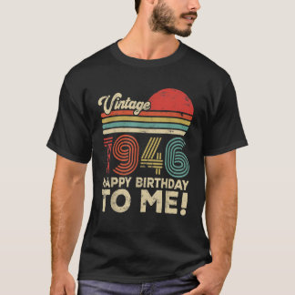 Geboren 1946 Männer Frauen 80 Jahre alt Geschenk T-Shirt