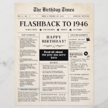 Geboren 1946 Mock Newspaper sepia