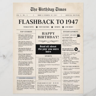Geboren 1947 Mock Newspaper sepia