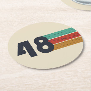 Geboren 1948 Vintager Geburtstag Runder Pappuntersetzer