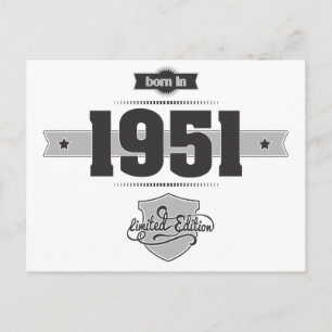 Geboren 1951 (dunkel und dunkel) postkarte
