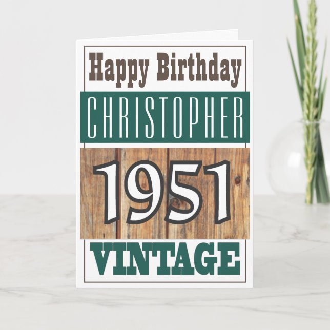 Geboren 1951 Grußkarte Karte (Vorderseite)