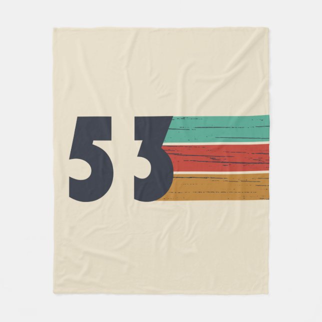 geboren 1953 Vintager Geburtstag Fleecedecke (Vorderseite)