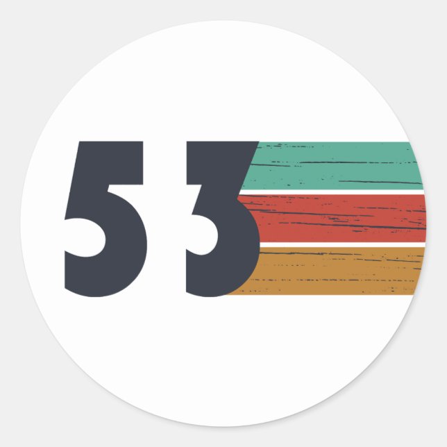 geboren 1953 Vintager Geburtstag Runder Aufkleber (Vorderseite)