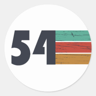 geboren 1954 Vintager Geburtstag Runder Aufkleber