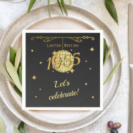 Geboren 1955 70. Geburtstagsgeschmack schwarz Serviette