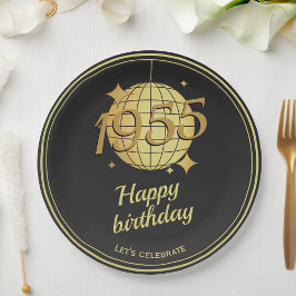 Geboren 1955 70. Geburtstagsparty Black Paper Plat Pappteller