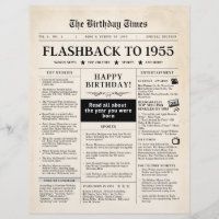 Geboren 1955 Mock Newspaper zum 70. Geburtstag