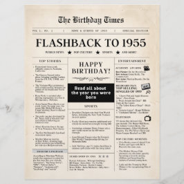 Geboren 1955 Mock Newspaper zum 70. Geburtstag
