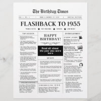 Geboren 1955 Schwarz-Weiß-Mock-Zeitung