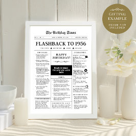 Geboren 1956 Fun Black and White Newspaper