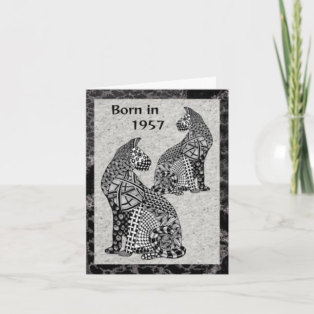 Geboren 1957 Geburtstagsspass Karte (Vorderseite)