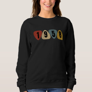 Geboren 1958 Gitarrist Plektrum Music Birthday Sweatshirt
