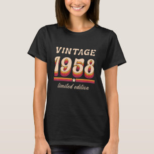 Geboren 1958 Retro Birthday Vintag Geburtstag T-Shirt