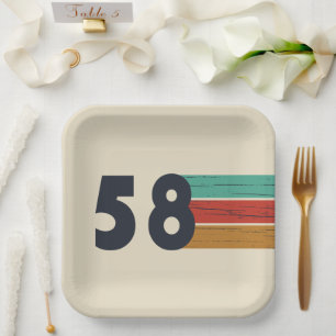 geboren 1958 Vintager Geburtstag Pappteller