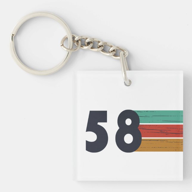geboren 1958 Vintager Geburtstag Schlüsselanhänger (Vorderseite)