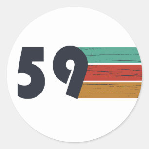 geboren 1959 Vintager Geburtstag Runder Aufkleber
