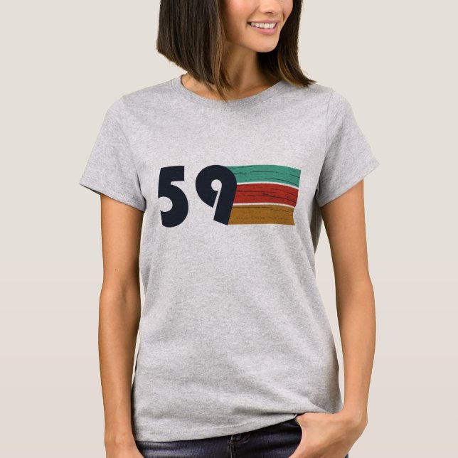 geboren 1959 Vintager Geburtstag T-Shirt (Vorderseite)