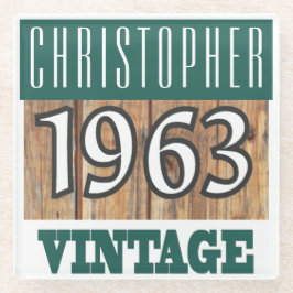 Geboren 1962 Vintages Geburtstagsgeschenk Glasuntersetzer