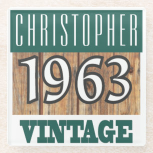 Geboren 1962 Vintages Geburtstagsgeschenk Glasuntersetzer