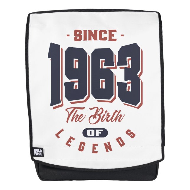 Geboren 1963 Geburtstag Rucksack (Vorderseite)