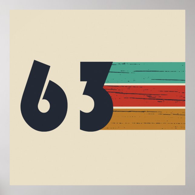geboren 1963 Vintage Geburtstagsgeschenke Poster (Vorne)