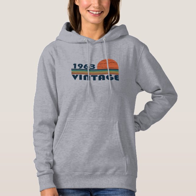 Geboren 1963 Vintager Geburtstag Hoodie (Vorderseite)