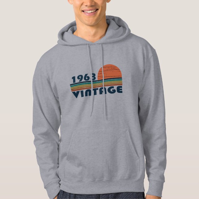 Geboren 1963 Vintager Geburtstag Hoodie (Vorderseite)