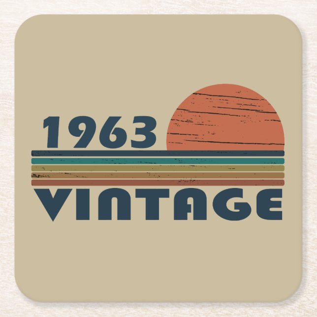 Geboren 1963 Vintager Geburtstag Rechteckiger Pappuntersetzer (Vorderseite)
