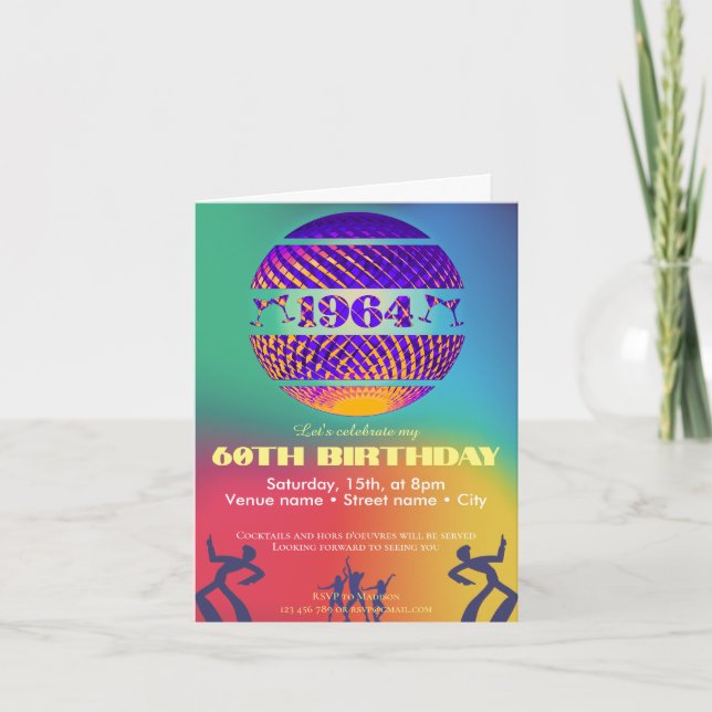 Geboren 1964 Einladung zur Geburtstagsparty (Vorderseite)