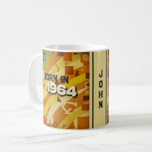 Geboren 1964 Name Tasse - 60er Retro Geometric Des