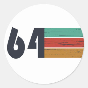 geboren 1964 Vintag 60. Geburtstag Runder Aufkleber