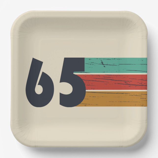 Geboren 1965 Vintage 60. Geburtstagsgeschenk Pappteller (Vorderseite)