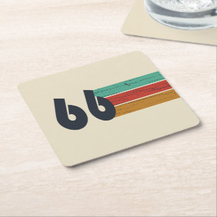 Geboren 1966 Geburtstagsfeier zum 60. Rechteckiger Pappuntersetzer