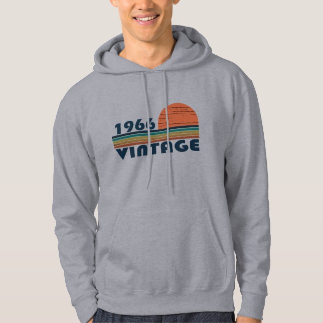 Geboren 1966 Vintager Geburtstag Hoodie (Vorderseite)
