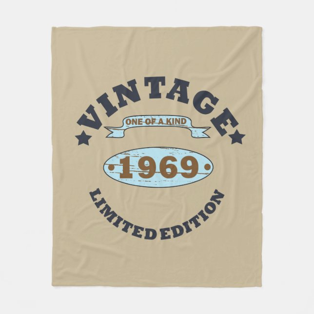 Geboren 1969 Vintage Geburtstagsgeschenke Fleecedecke (Vorderseite)