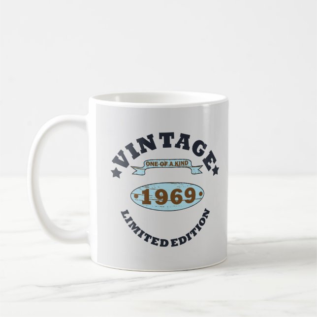 Geboren 1969 Vintage Geburtstagsgeschenke Kaffeetasse (Links)