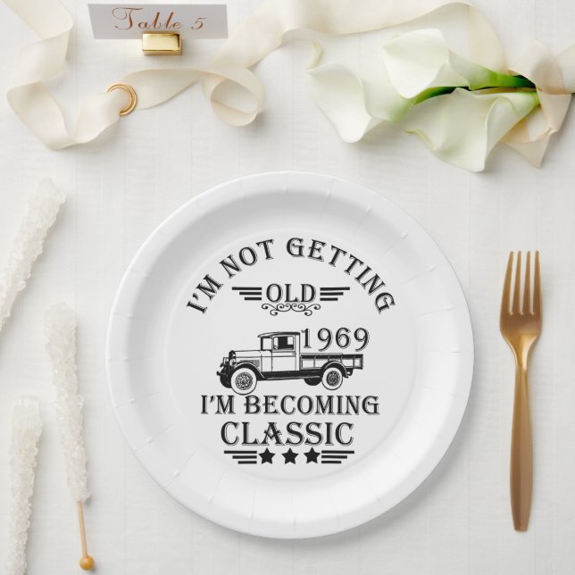geboren 1969 Vintage Geburtstagsgeschenke Pappteller (Hochzeit)