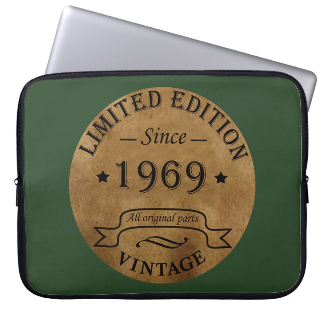 Geboren 1969 Vintager Geburtstag Laptopschutzhülle (Vorderseite)