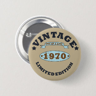 Geboren 1970 Vintage Geburtstagsgeschenke Button