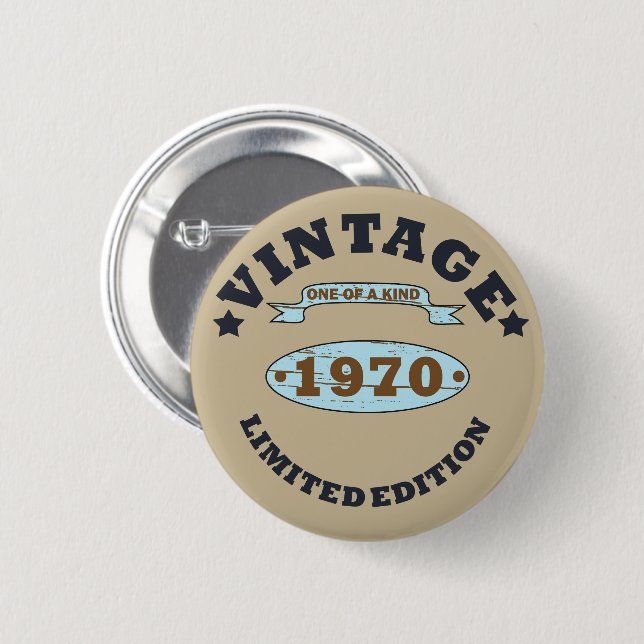 Geboren 1970 Vintage Geburtstagsgeschenke Button (Vorne & Hinten)