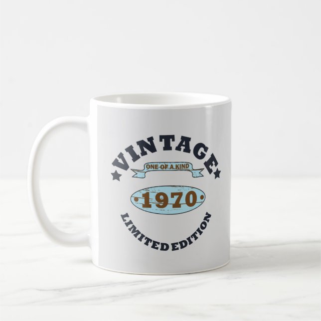 Geboren 1970 Vintage Geburtstagsgeschenke Kaffeetasse (Links)