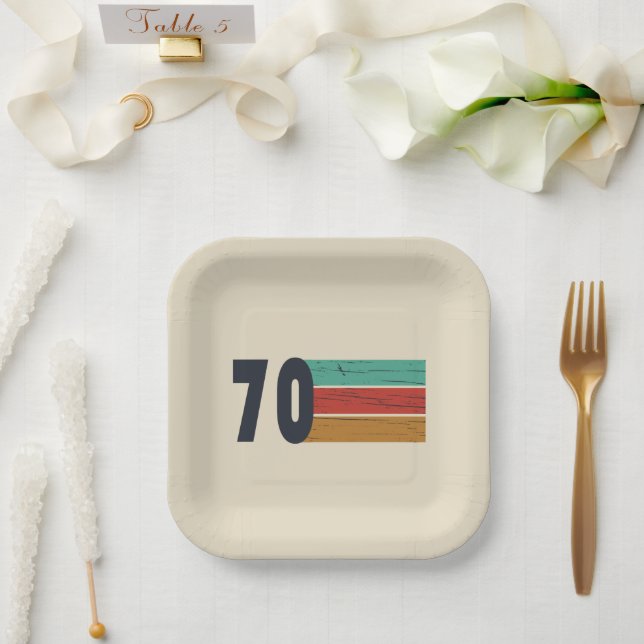 Geboren 1970 Vintager Geburtstag Pappteller (Hochzeit)
