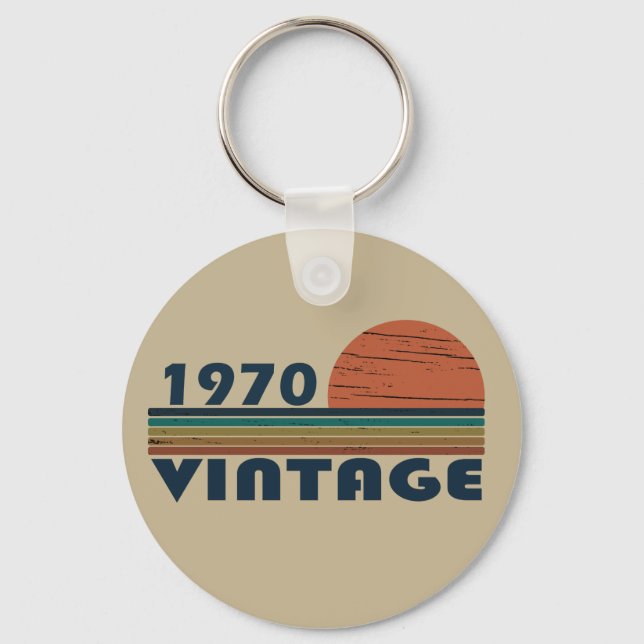 Geboren 1970 Vintager Geburtstag Schlüsselanhänger (Vorderseite)