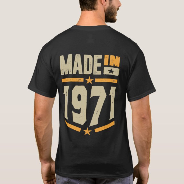 Geboren 1971 Geburtstagsgeschenk T-Shirt (Rückseite)