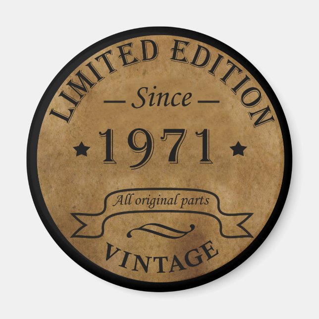 Geboren 1971 Vintager Geburtstag Magnet (Vorne)