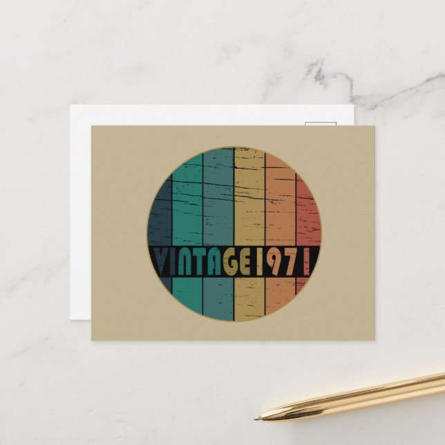 Geboren 1971 Vintages Geburtstagsgeschenk Feiertagspostkarte (Vorderseite/Rückseite Beispiel)