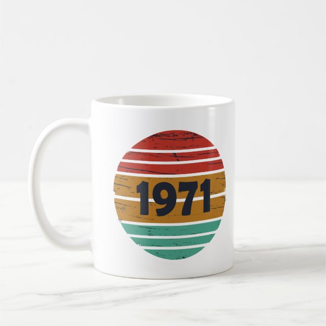 Geboren 1971 Vintages Geburtstagsgeschenk Kaffeetasse (Links)