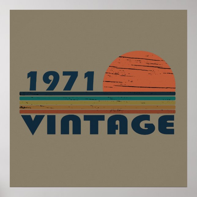 Geboren 1971 Vintages Geburtstagsgeschenk Poster (Vorne)